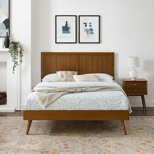 Alvara Queen Platform Bed, Walnut