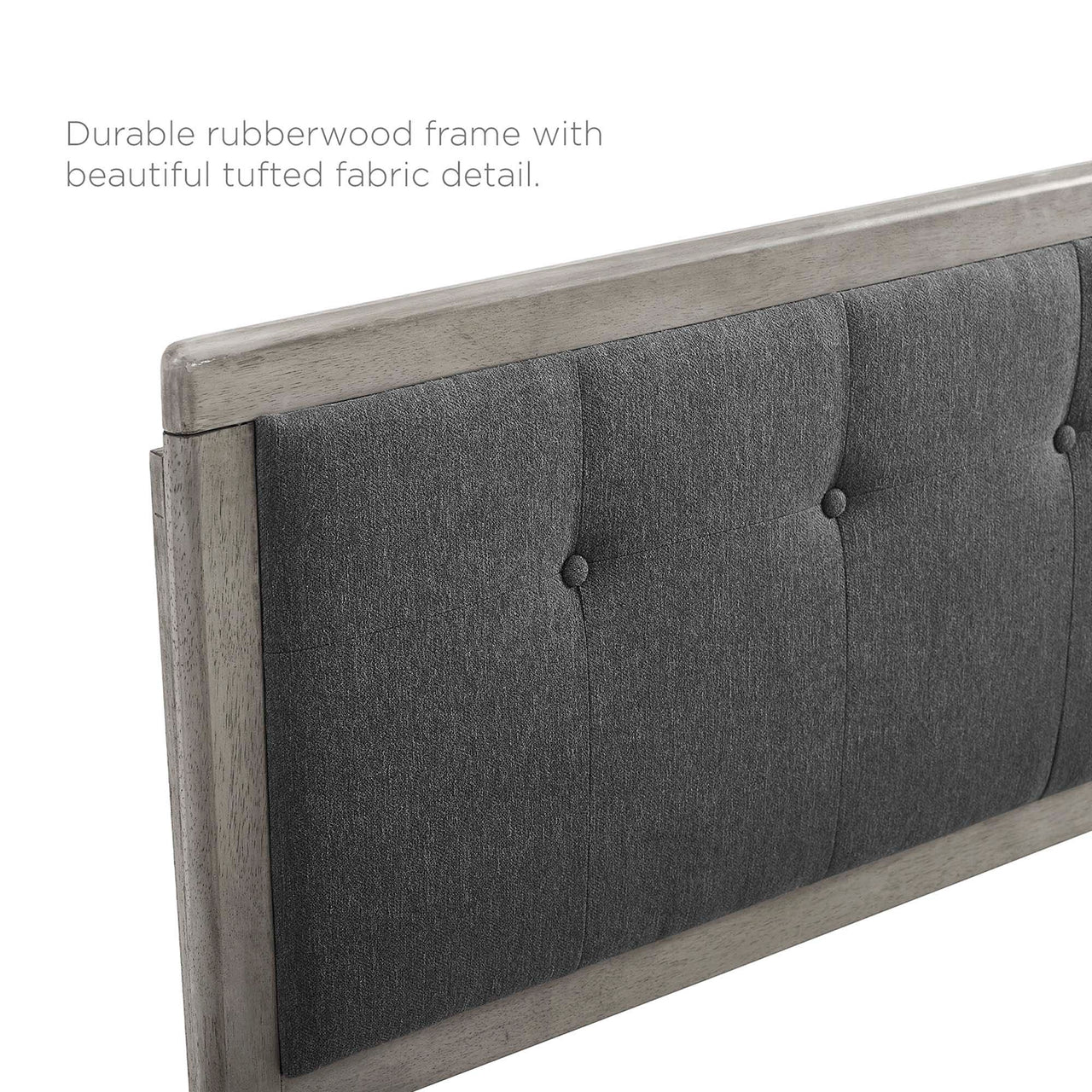 Weslow Button-Tufted Queen Platform Bed, Gray & Charcoal