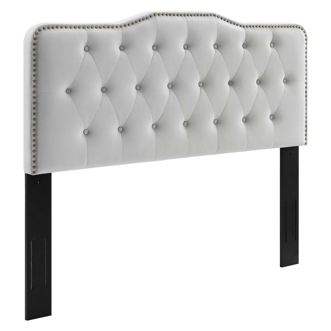 Beverly Velvet Twin Headboard, Light Gray