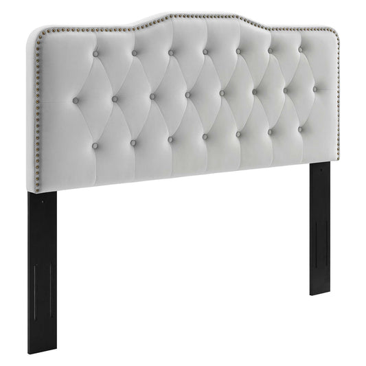 Beverly Velvet Twin Headboard, Light Gray