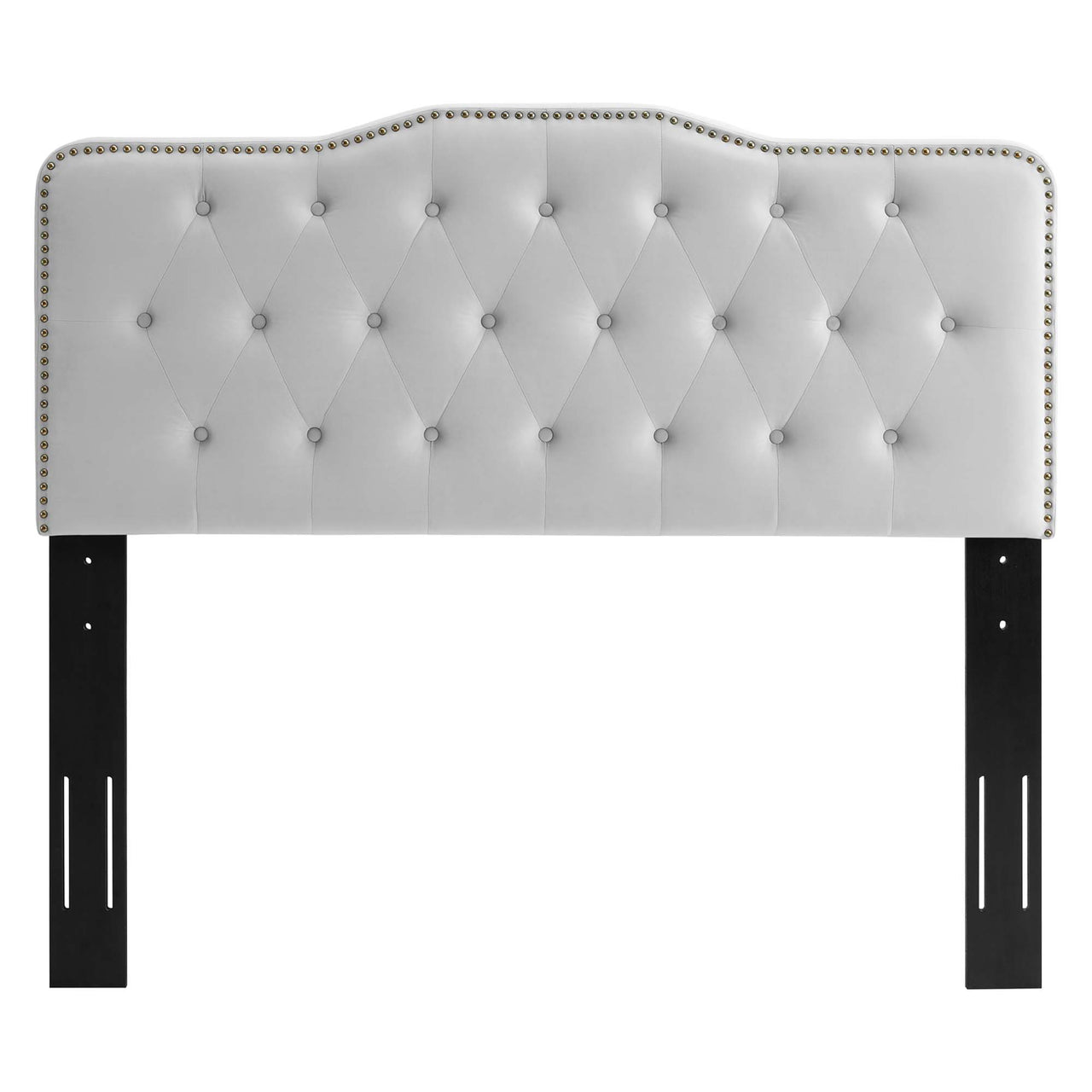 Beverly Velvet Twin Headboard, Light Gray