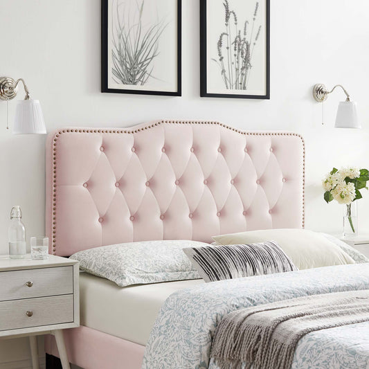 Beverly Velvet Twin Headboard, Pink