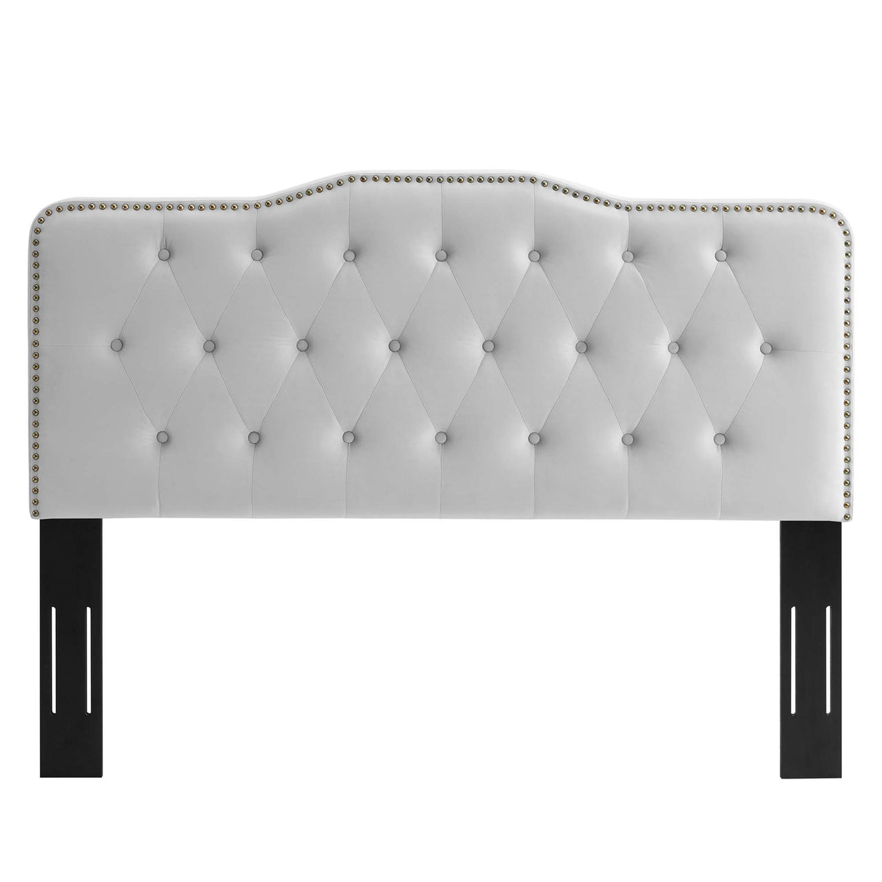 Beverly Velvet King | California King Headboard, Light Gray
