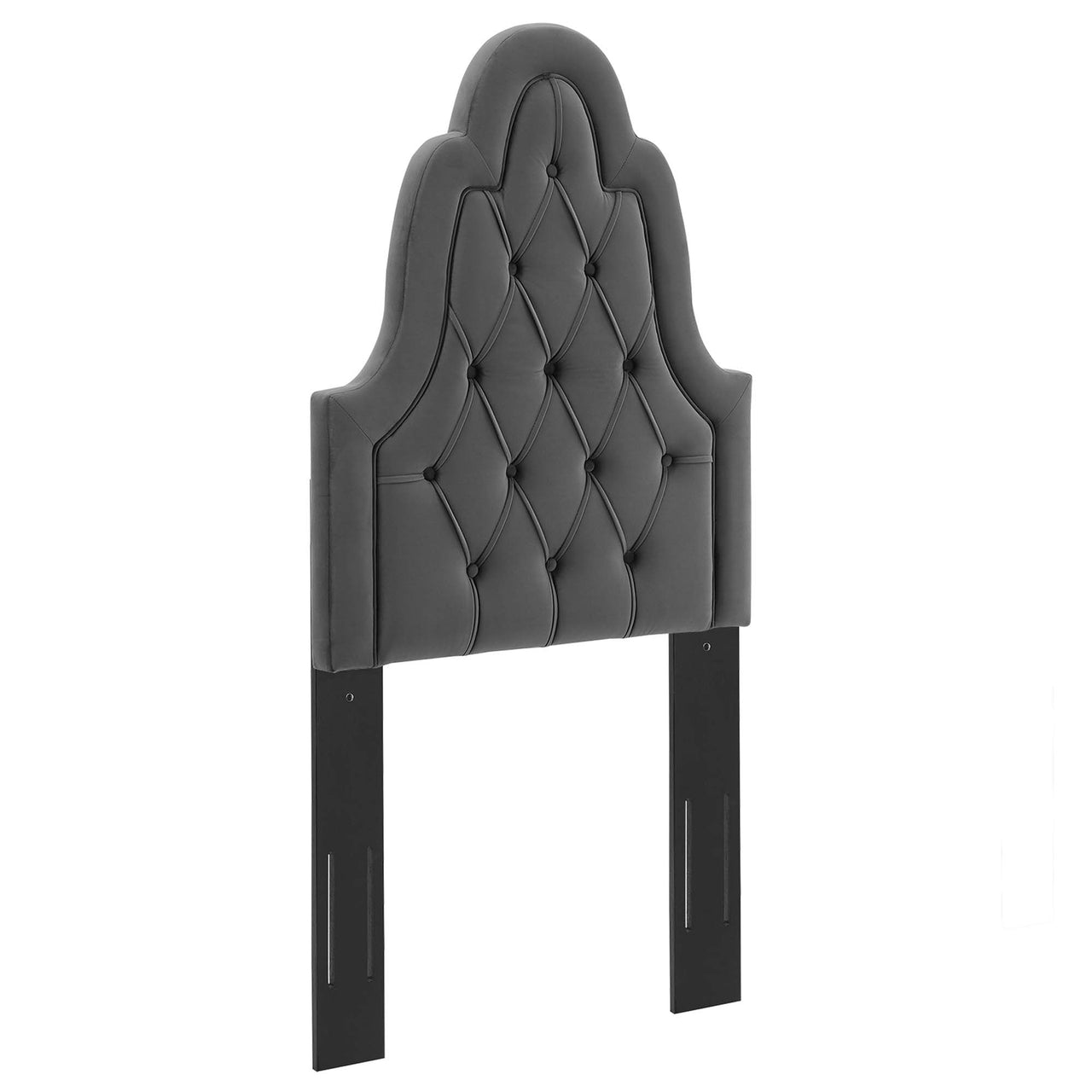 Avielle Velvet Twin Headboard, Charcoal