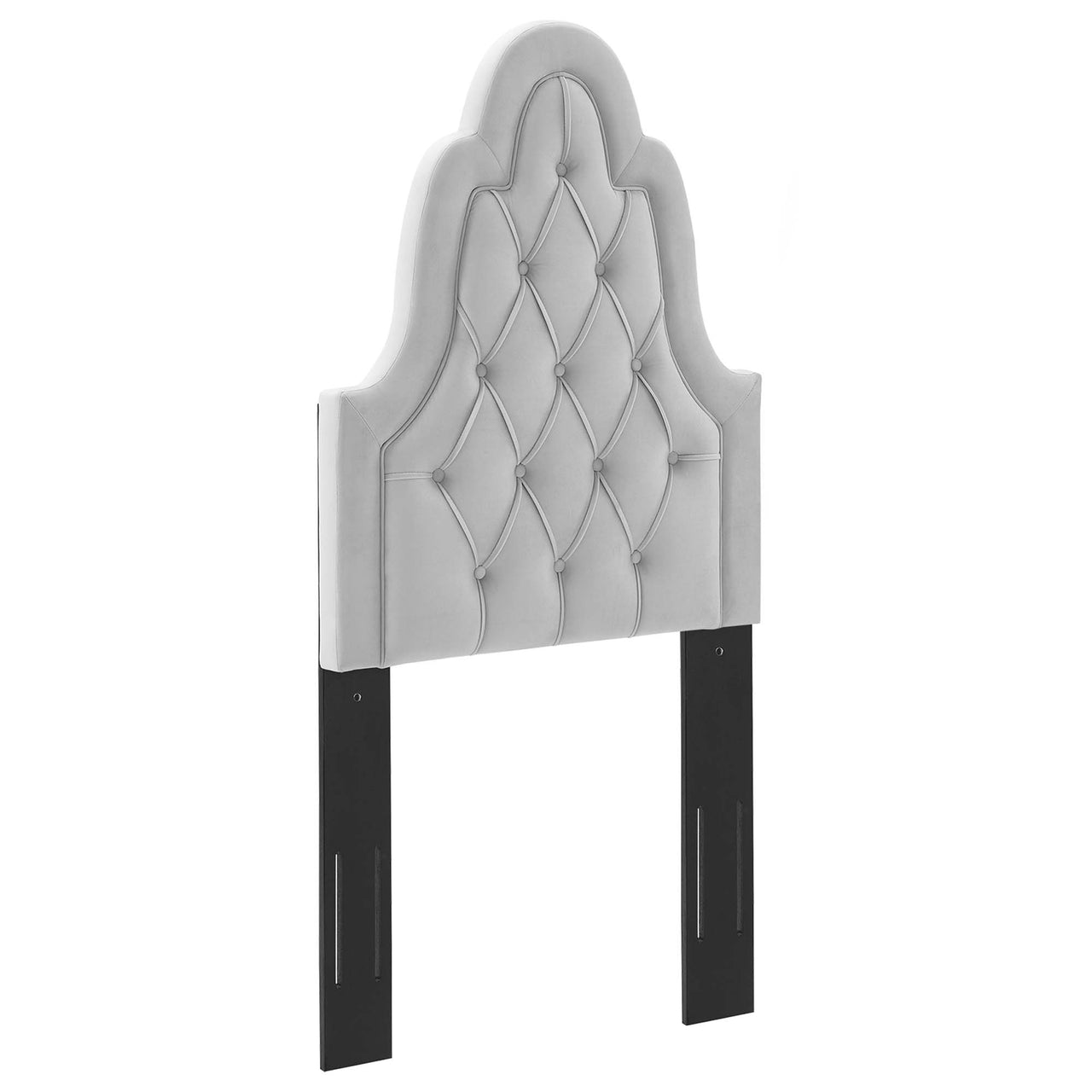 Avielle Velvet Twin Headboard, Light Gray