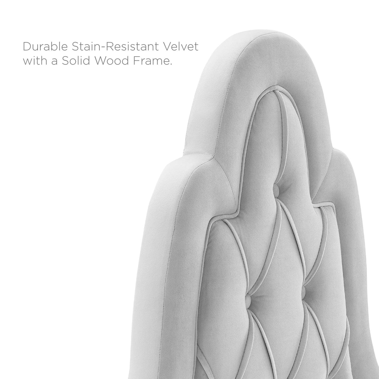 Avielle Velvet Twin Headboard, Light Gray