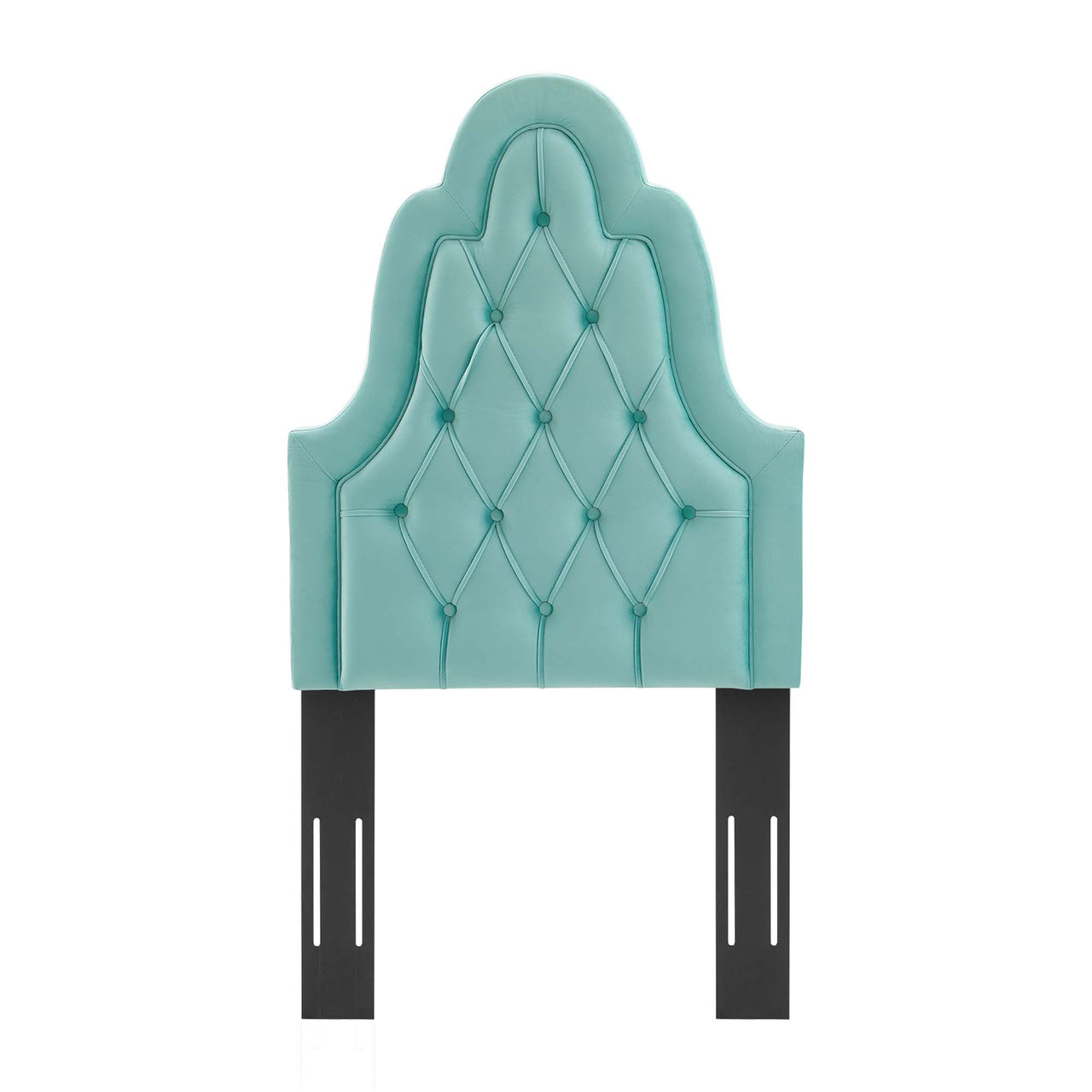 Avielle Velvet Twin Headboard, Mint
