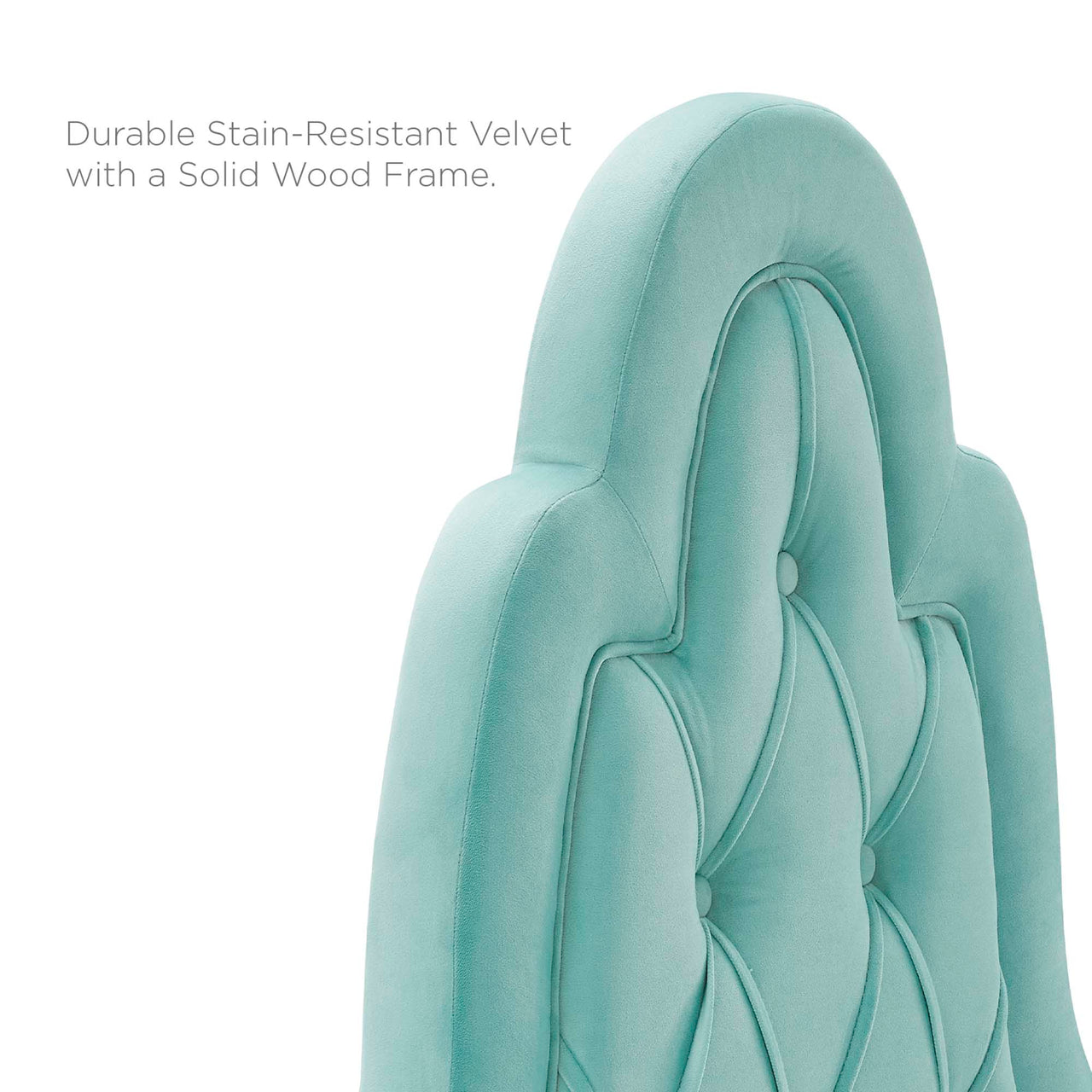 Avielle Velvet Twin Headboard, Mint