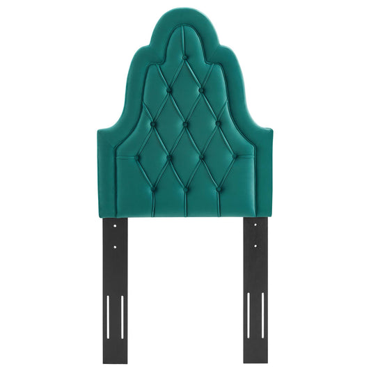 Avielle Velvet Twin Headboard, Teal