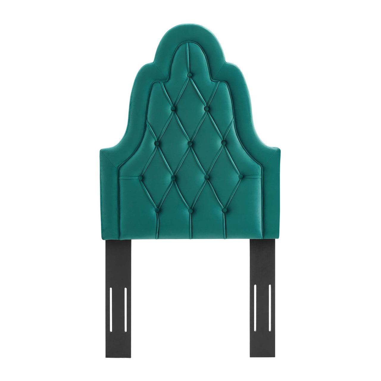Avielle Velvet Twin Headboard, Teal