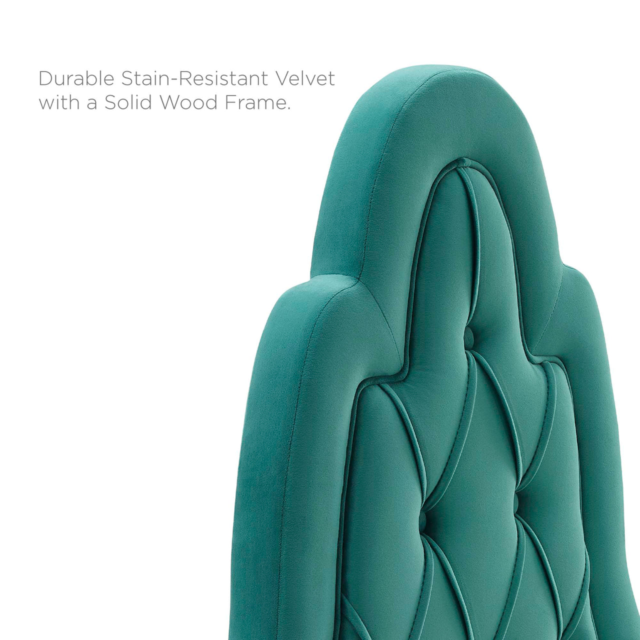Avielle Velvet Twin Headboard, Teal