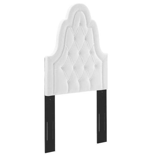 Avielle Velvet Twin Headboard, White