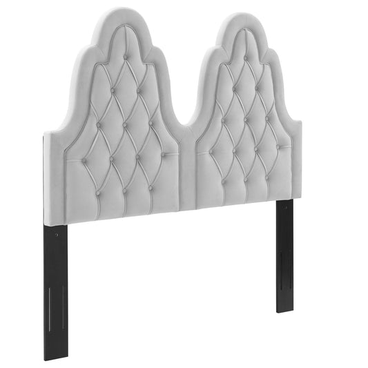 Avielle Velvet King | California King Headboard, Light Gray