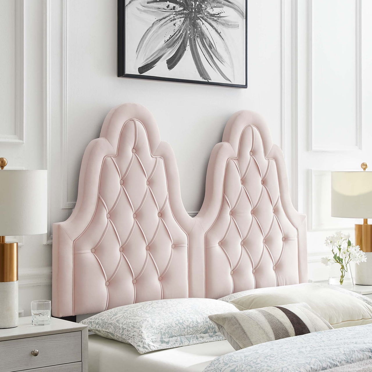 Avielle Velvet King | California King Headboard, Pink