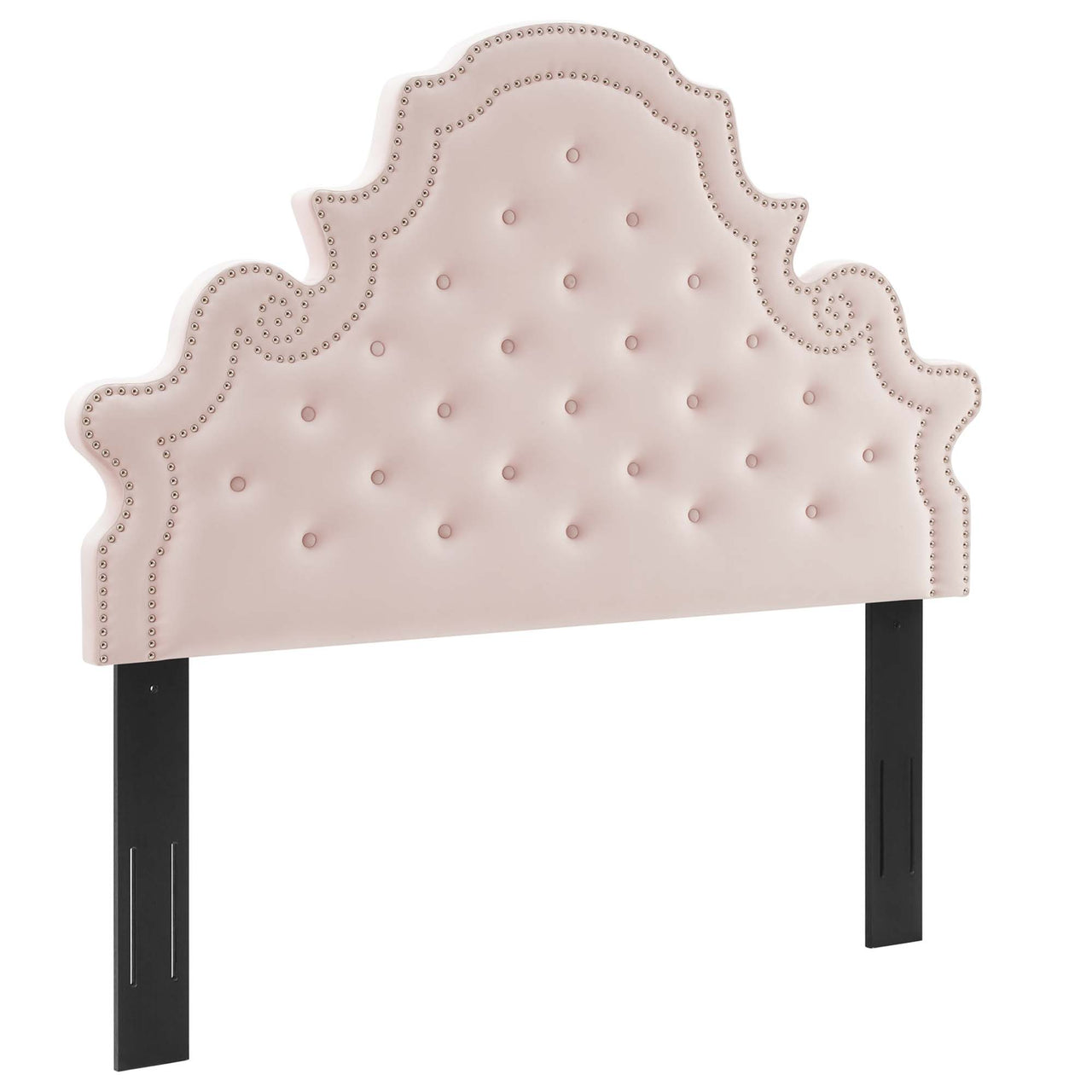 Crown Velvet Twin Headboard, Pink