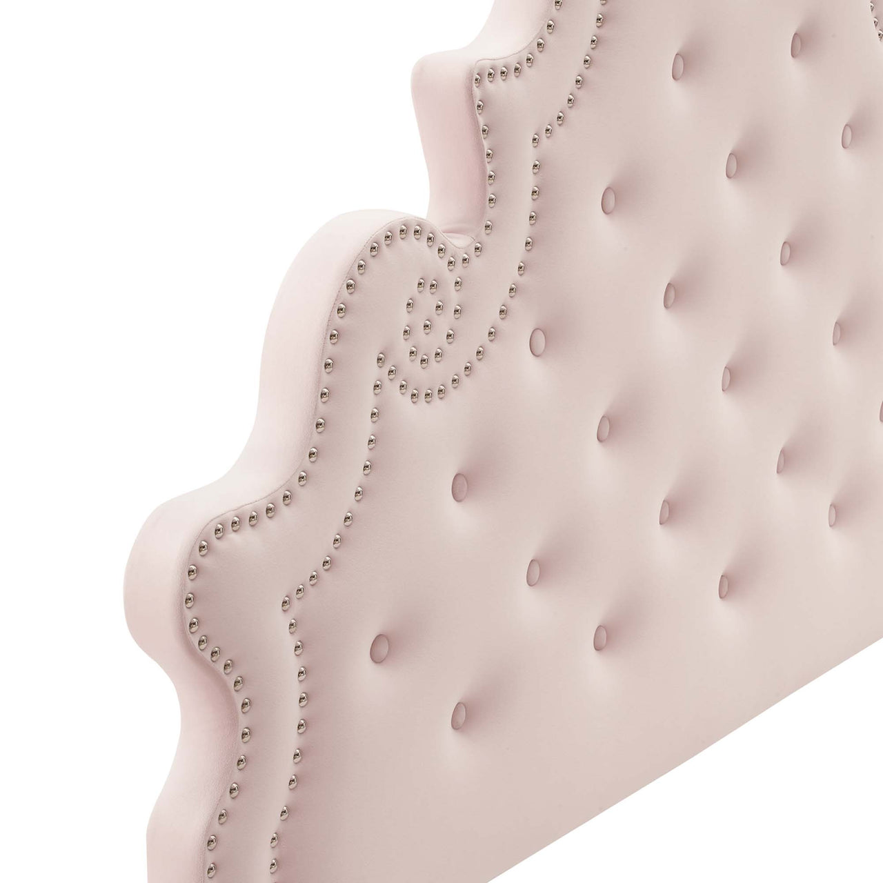 Crown Velvet Twin Headboard, Pink