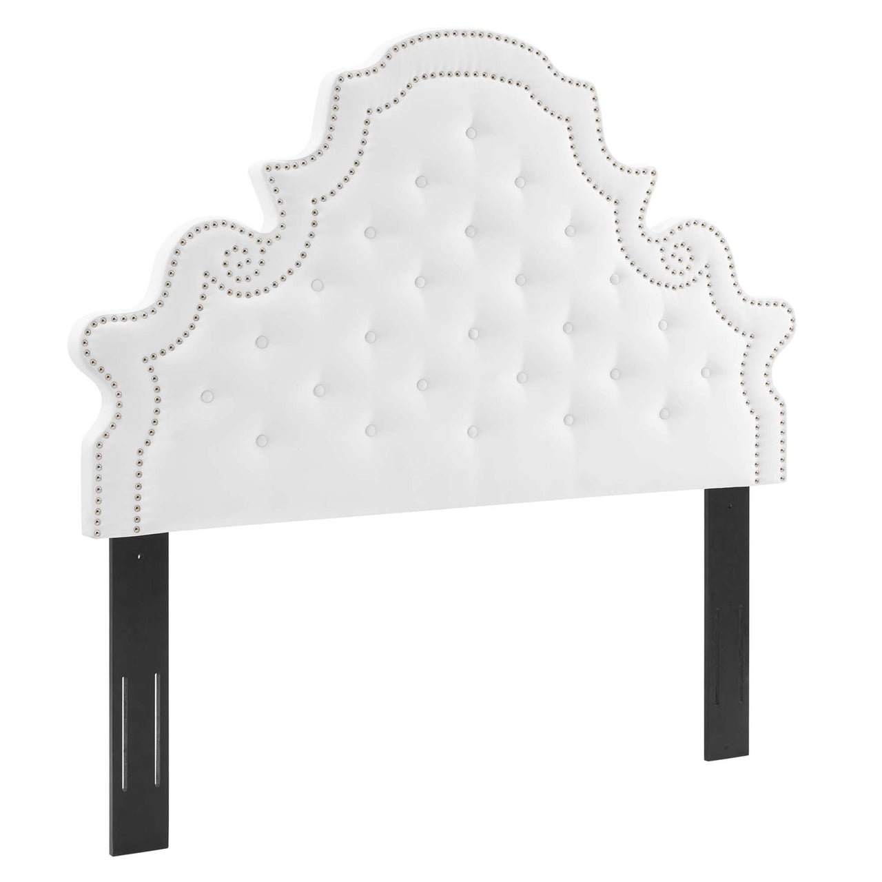 Crown Velvet Twin Headboard, White