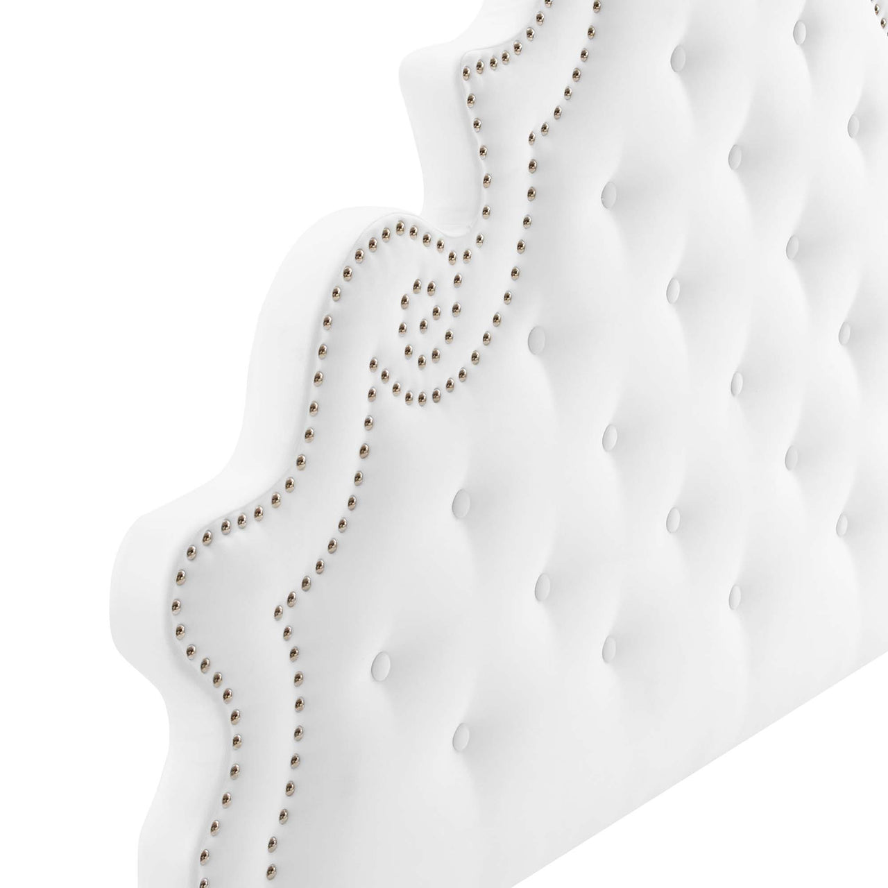 Crown Velvet Twin Headboard, White