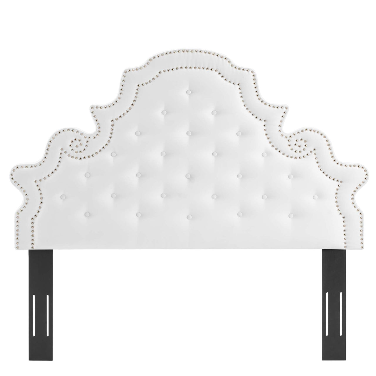 Crown Velvet Twin Headboard, White