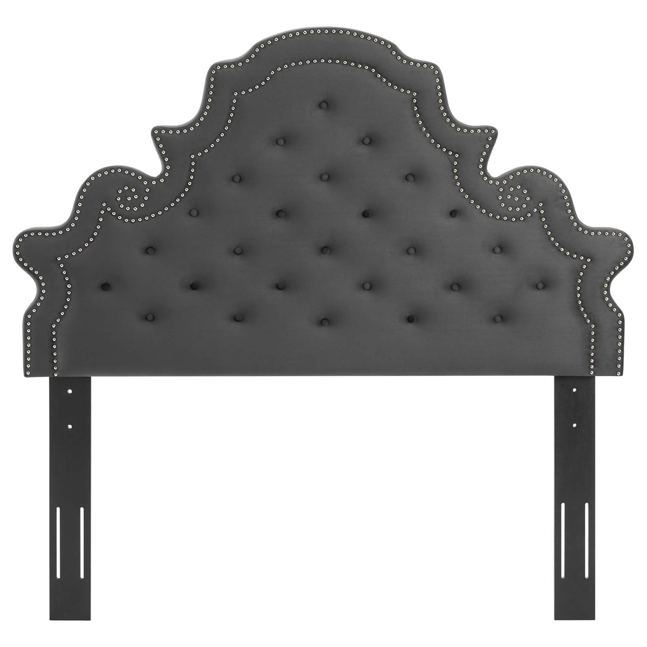 Crown Velvet Full | Queen Headboard, Charcoal