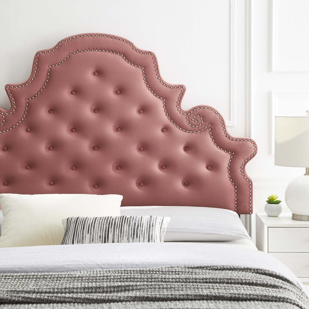 Crown Velvet King | California King Headboard, Dusty Rose