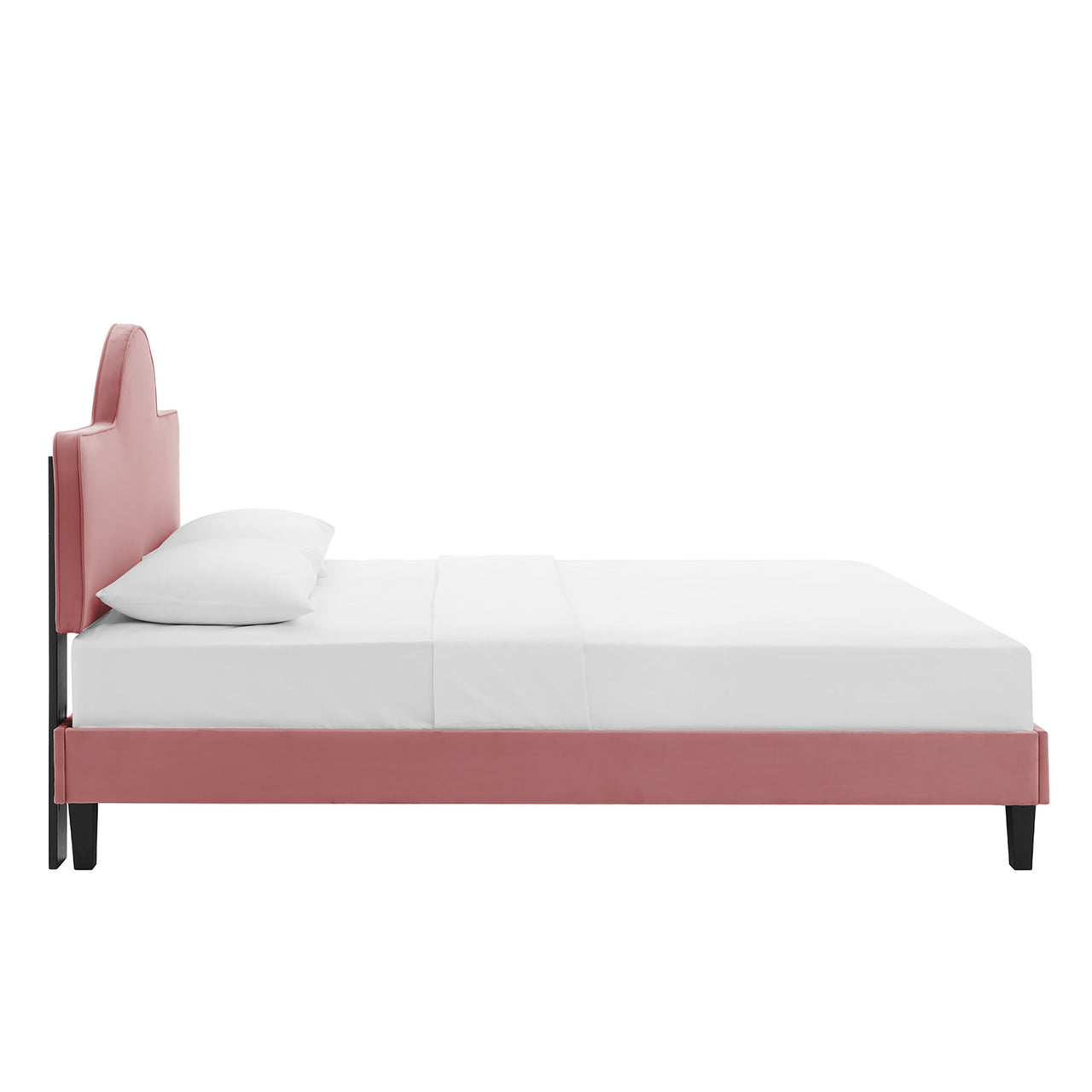 Dusk Upholstered Velvet Queen Bed, Dusty Rose