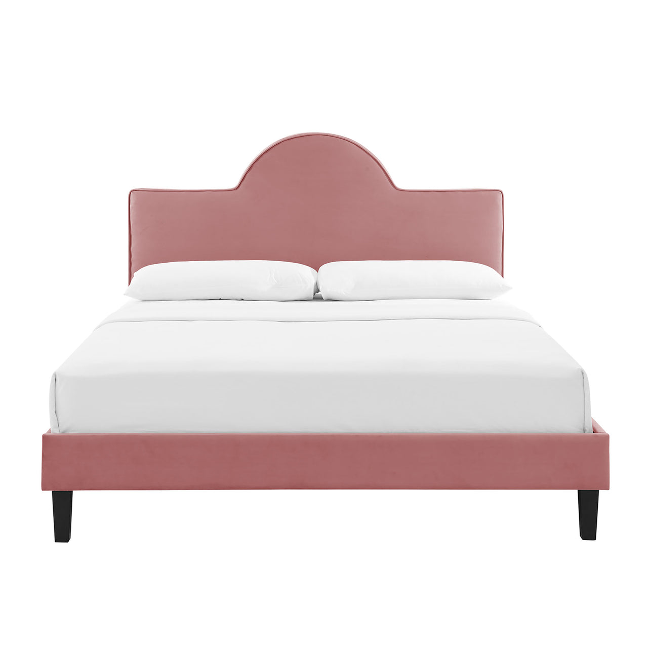 Dusk Upholstered Velvet Queen Bed, Dusty Rose