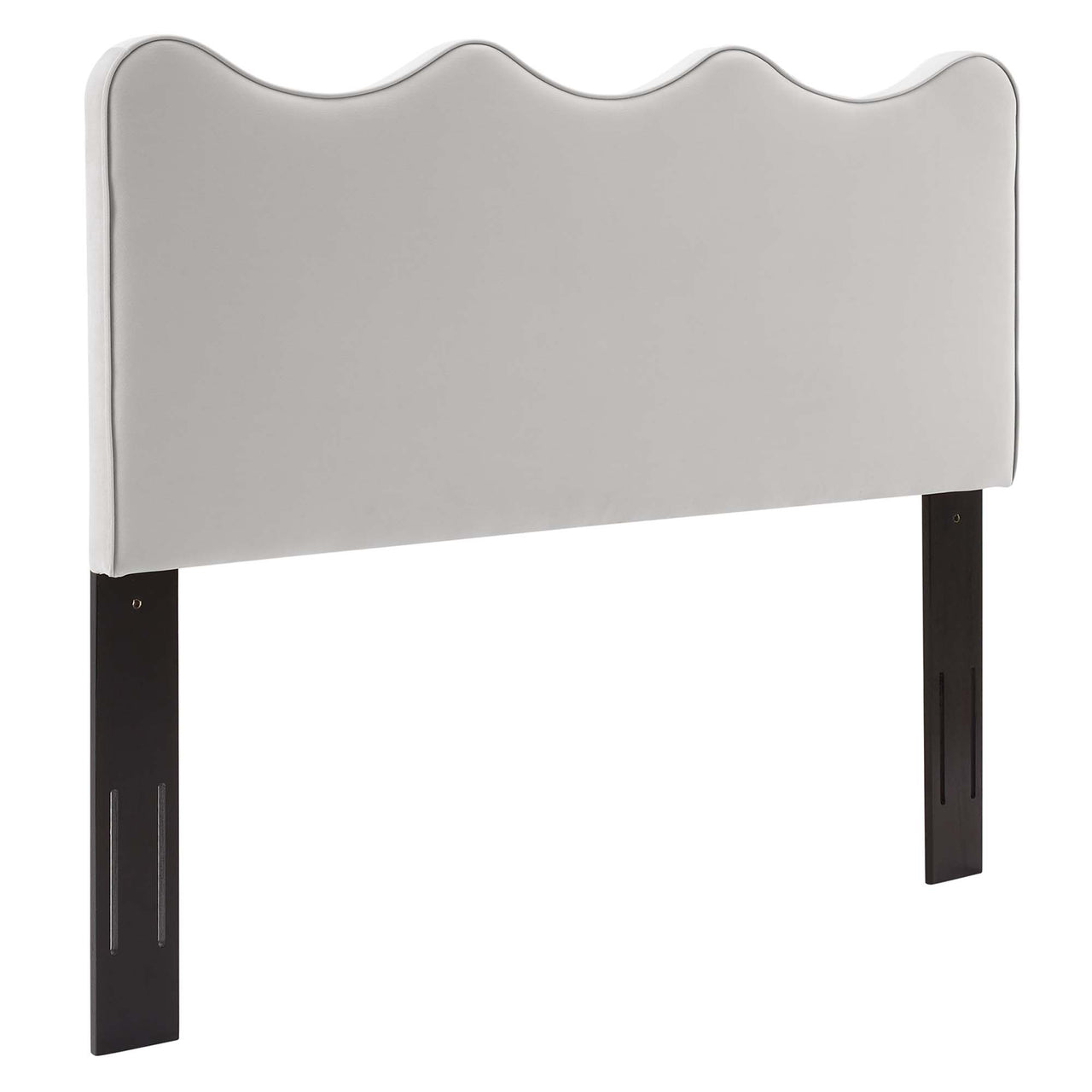Ondine Upholstered Velvet Twin Headboard, Light Gray