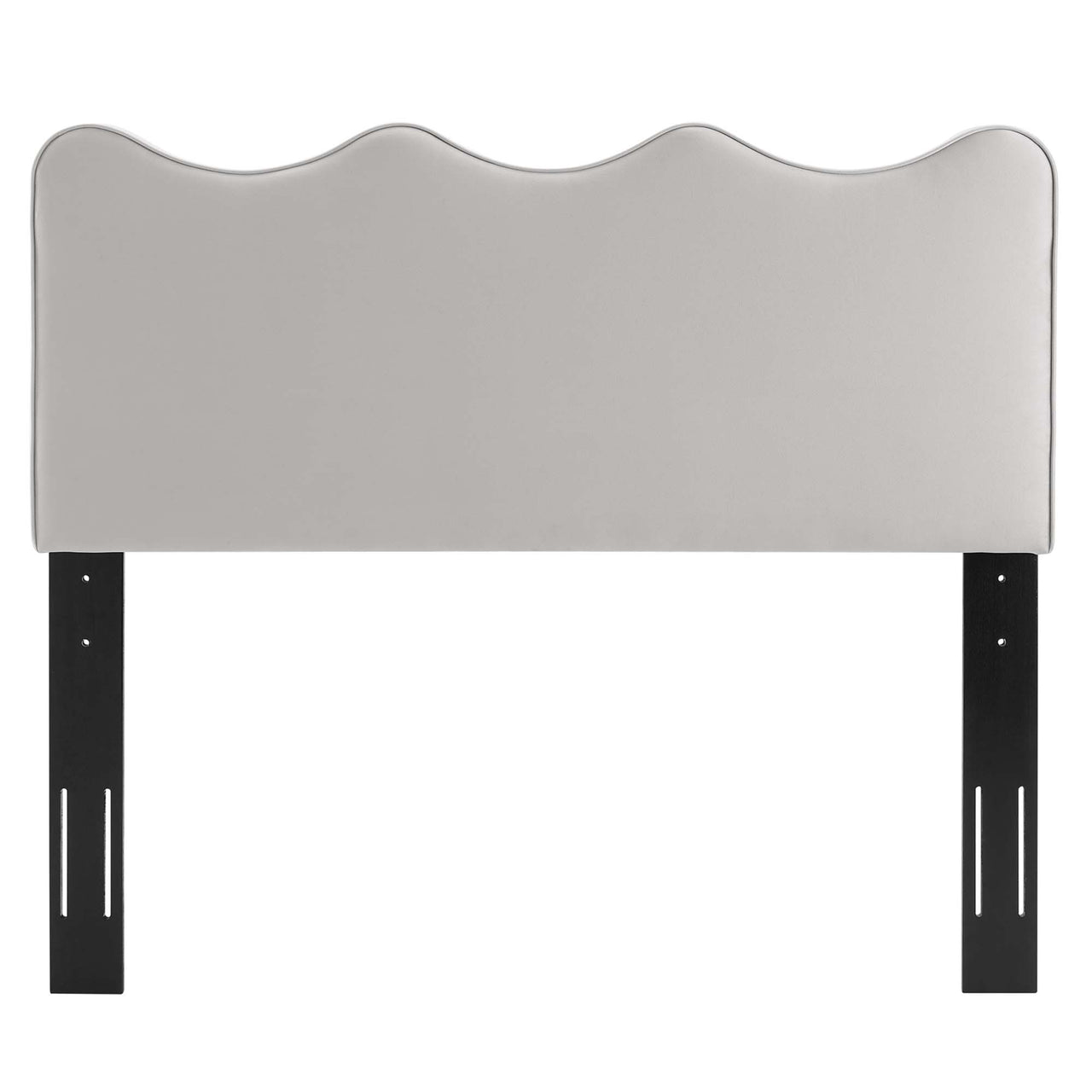 Ondine Upholstered Velvet Twin Headboard, Light Gray