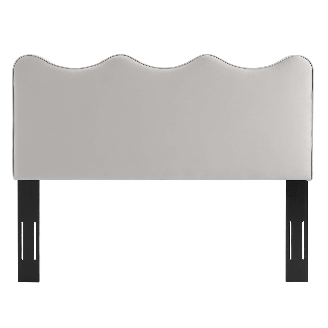 Ondine Upholstered Velvet King | California King Headboard, Light Gray