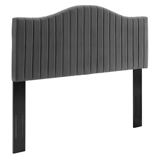 Bree Velvet Twin Headboard, Charcoal