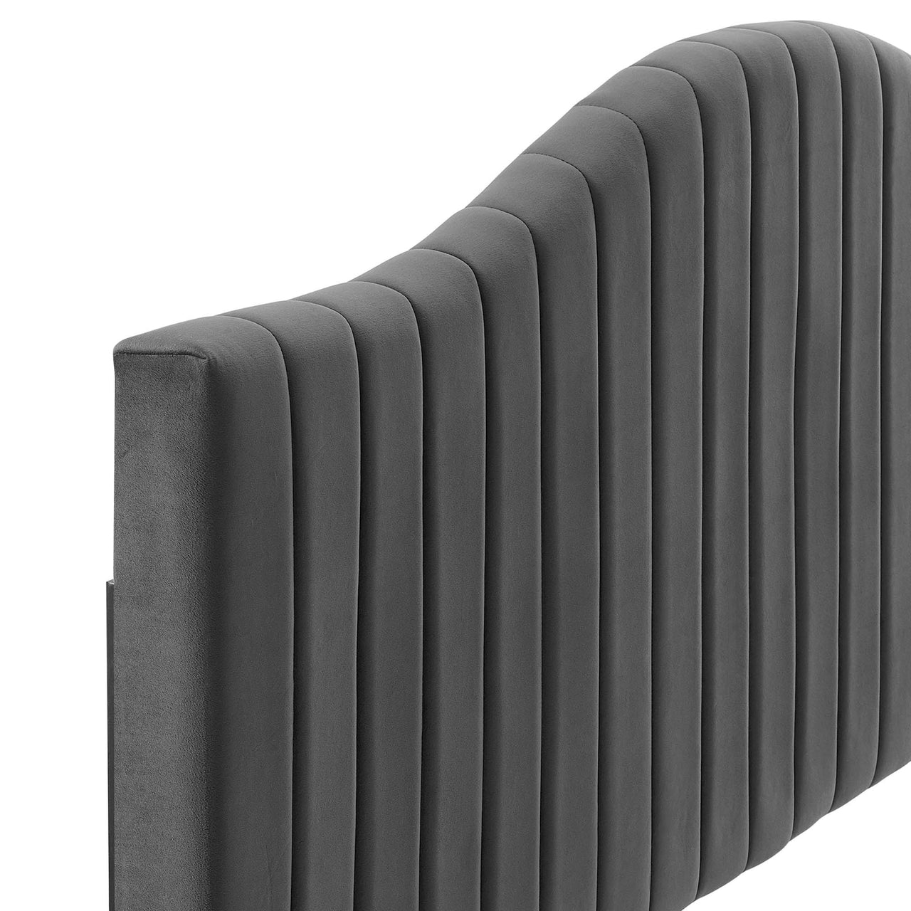 Bree Velvet Twin Headboard, Charcoal