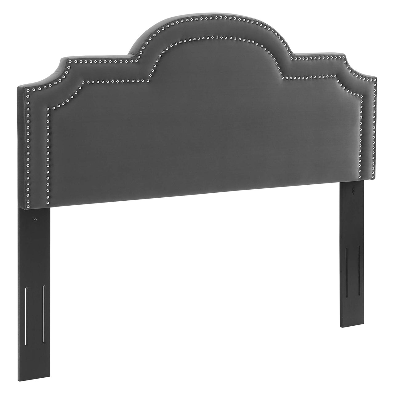 Belle Velvet Twin Headboard, Charcoal