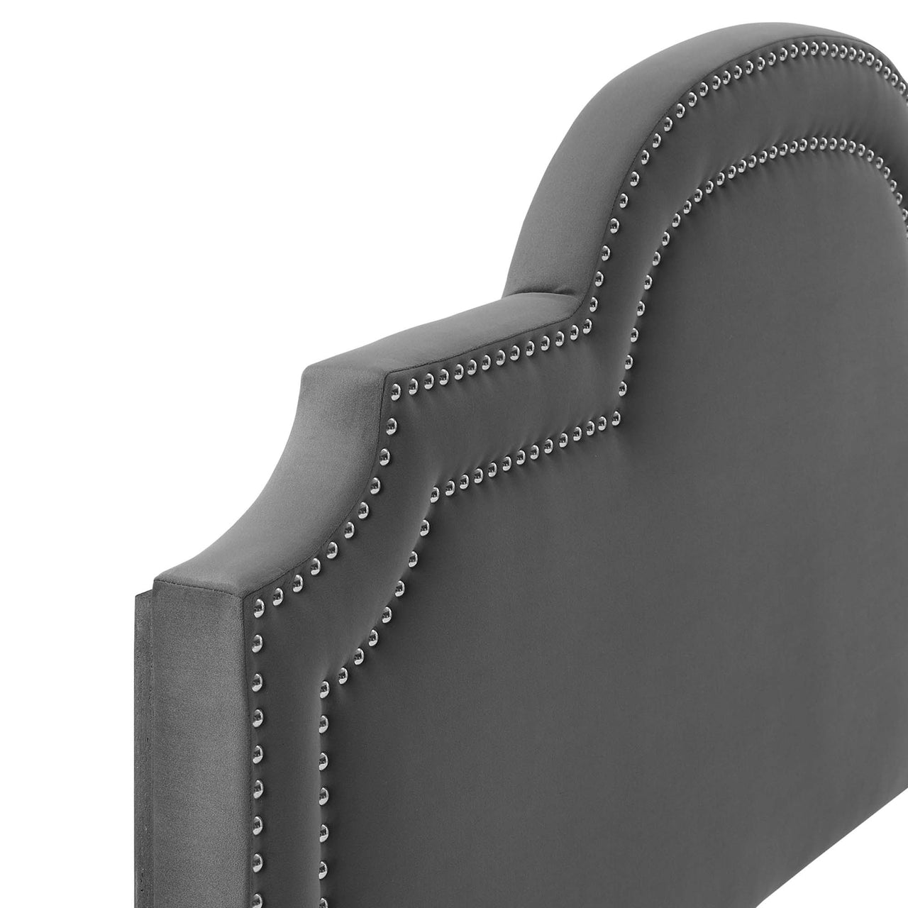 Belle Velvet Twin Headboard, Charcoal