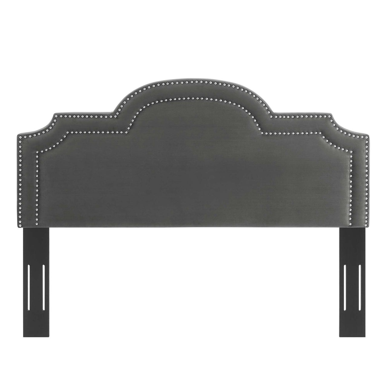 Belle Velvet Twin Headboard, Charcoal