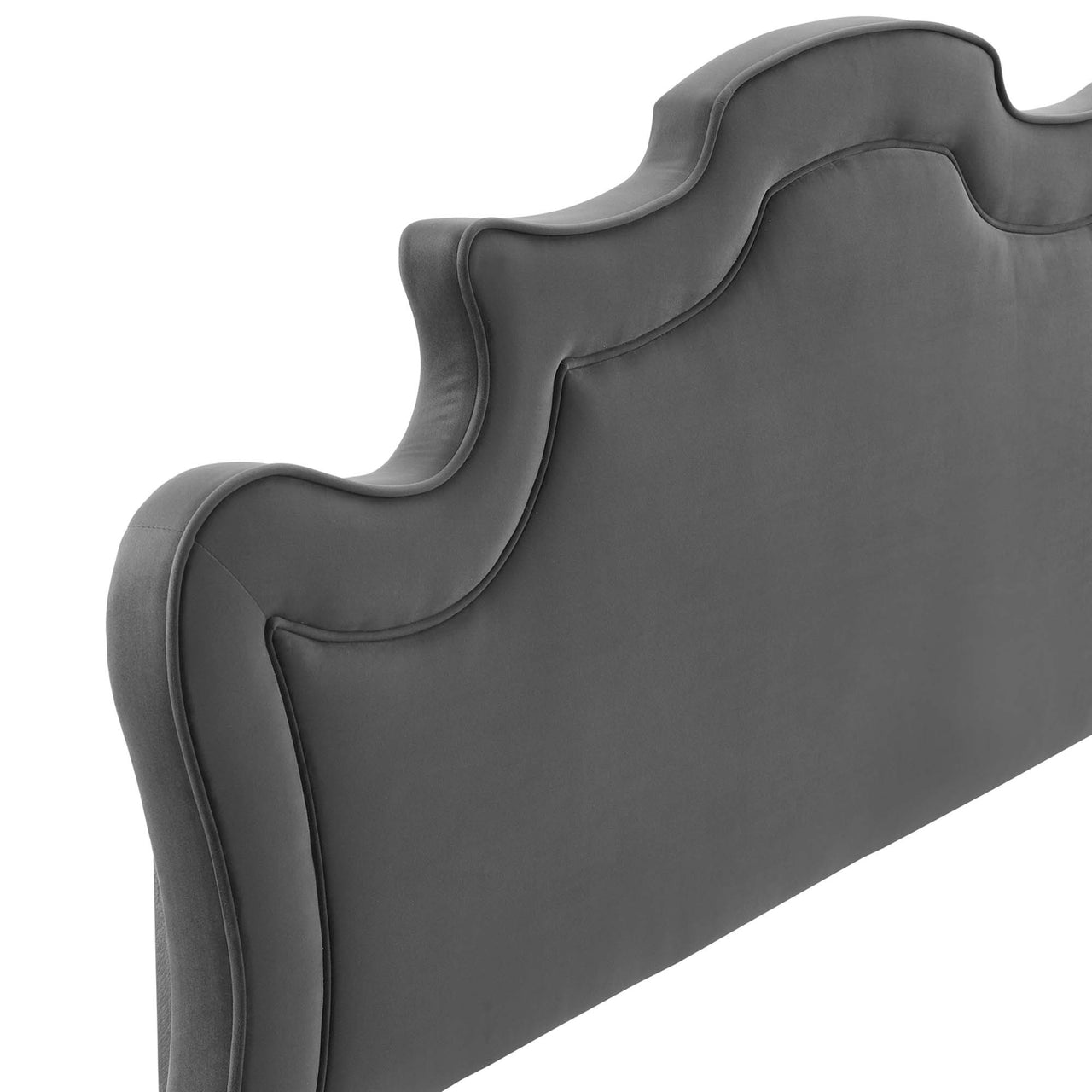 Seraph Velvet Twin Headboard, Charcoal