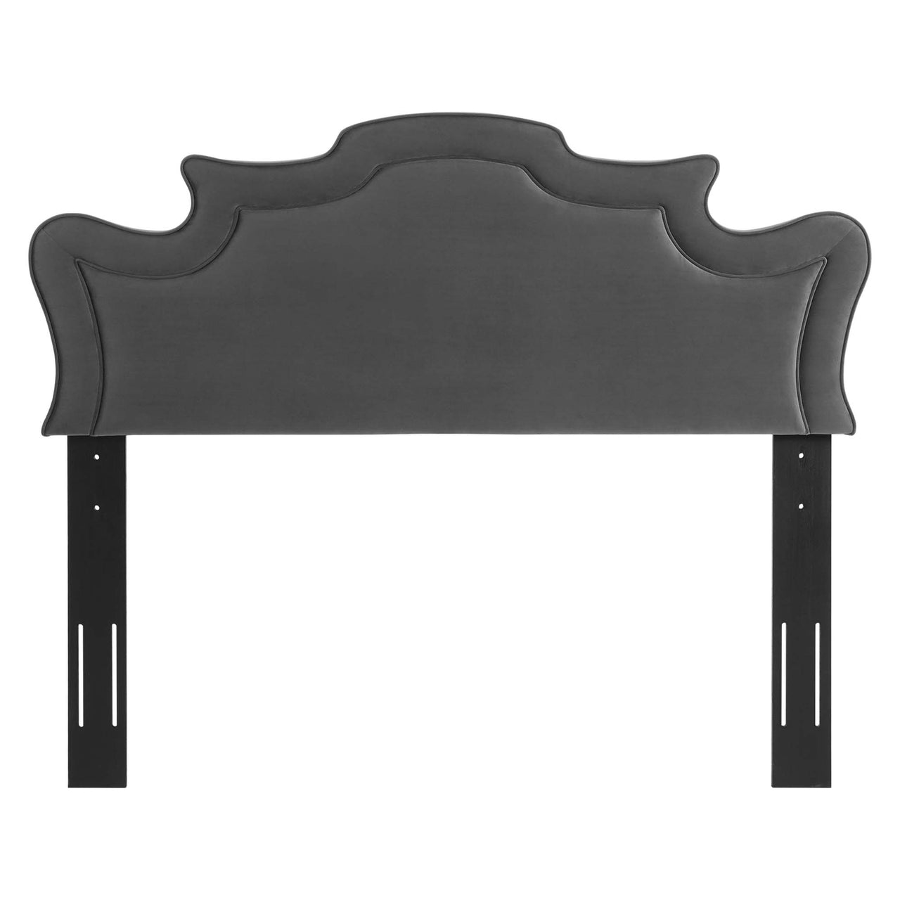 Seraph Velvet Twin Headboard, Charcoal
