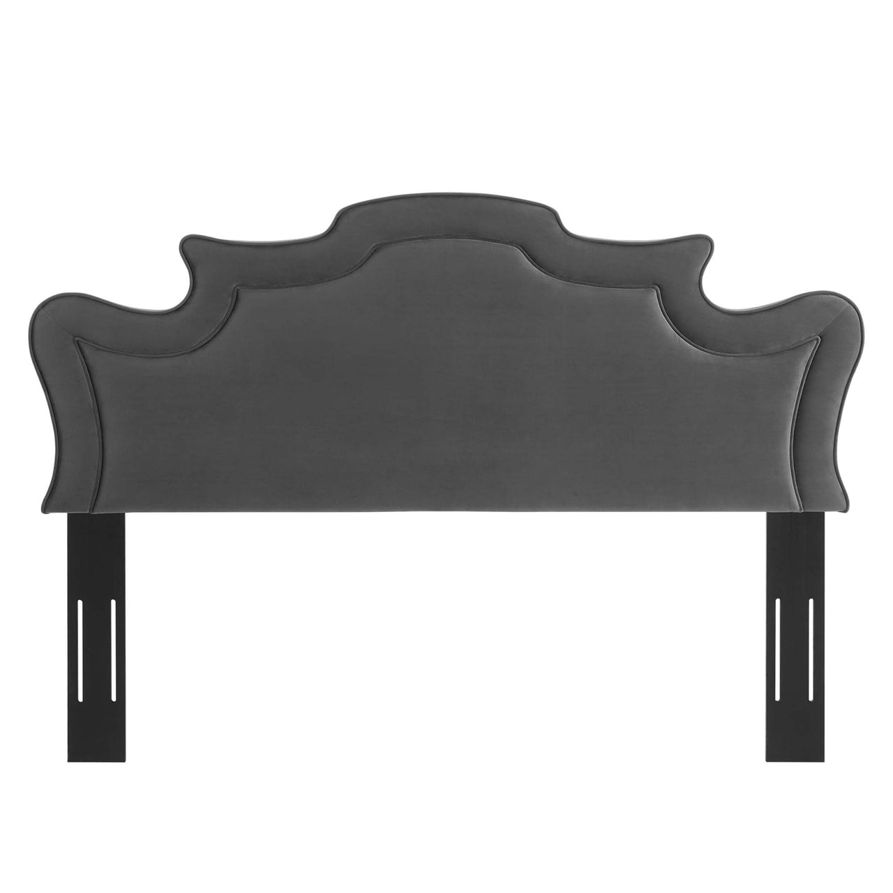 Seraph Velvet Twin Headboard, Charcoal