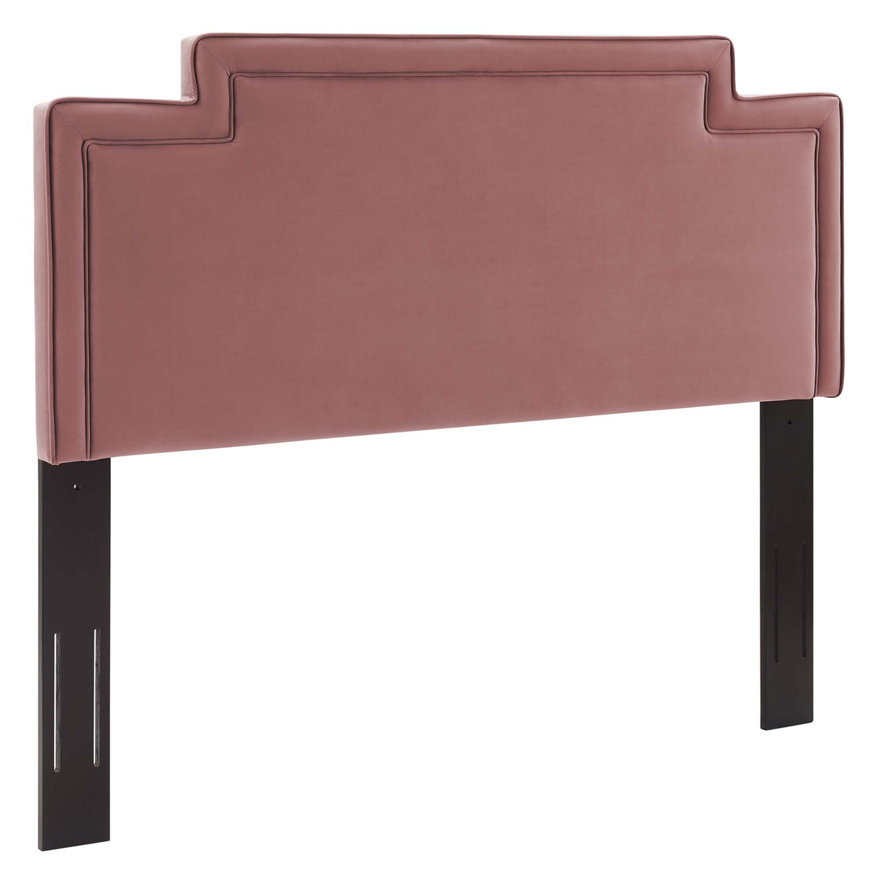 Valonna Upholstered Velvet Twin Bed, Dusty Rose