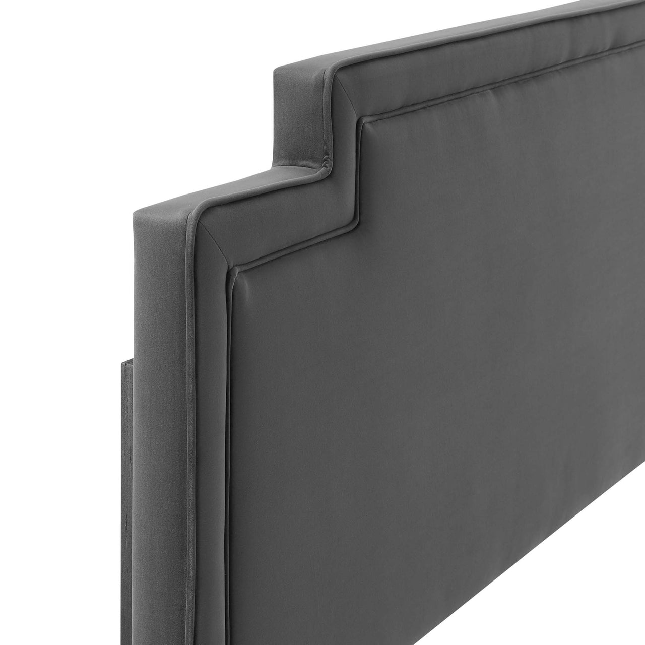 Veil Velvet Full | Queen Headboard, Charcoal