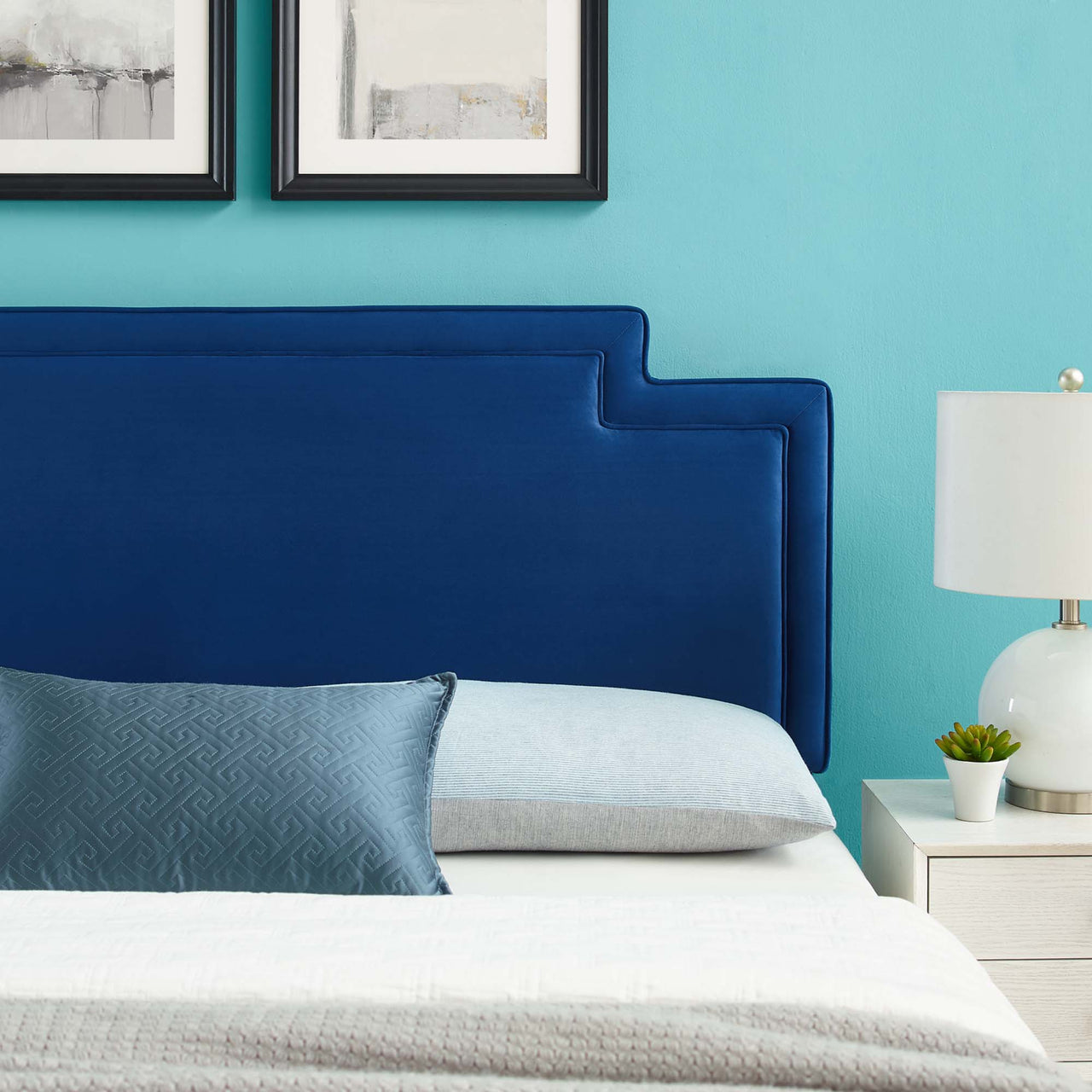 Veil Velvet Full | Queen Headboard, Navy