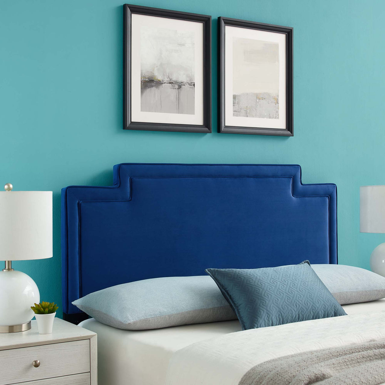 Veil Velvet King | California King Headboard, Navy