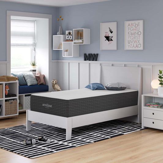 12" Cooling Memory Foam Gel Twin Mattress, AVEM12, White