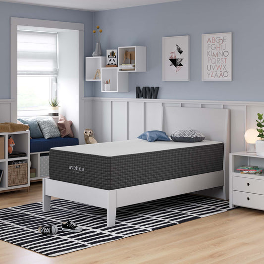 14" Cooling Memory Foam Gel Twin Mattress, AVEM14, White