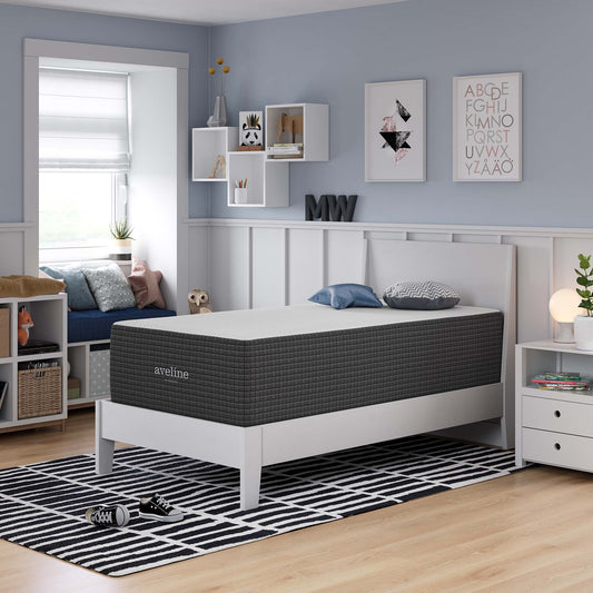 16" Cooling Memory Foam Gel Twin Mattress, AVEM16, White