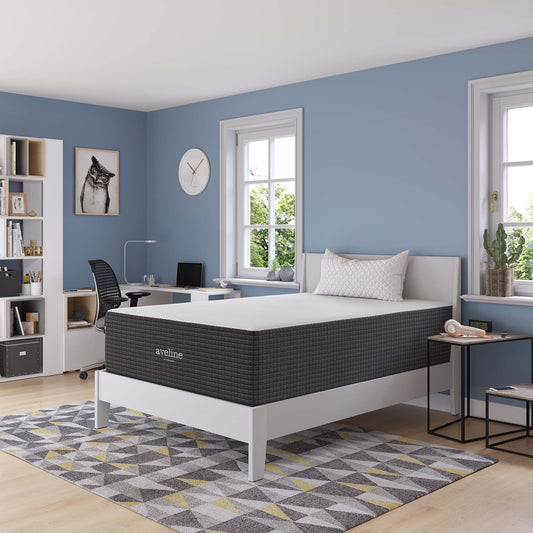 16" Cooling Memory Foam Gel Full Mattress, AVEM16, White