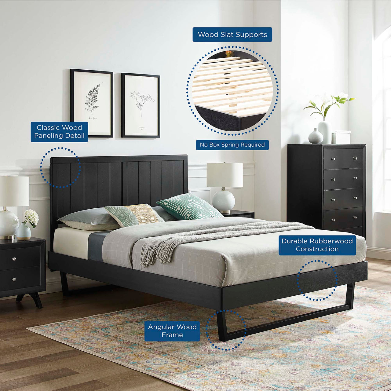 Alvara Full Platform Bed, Black