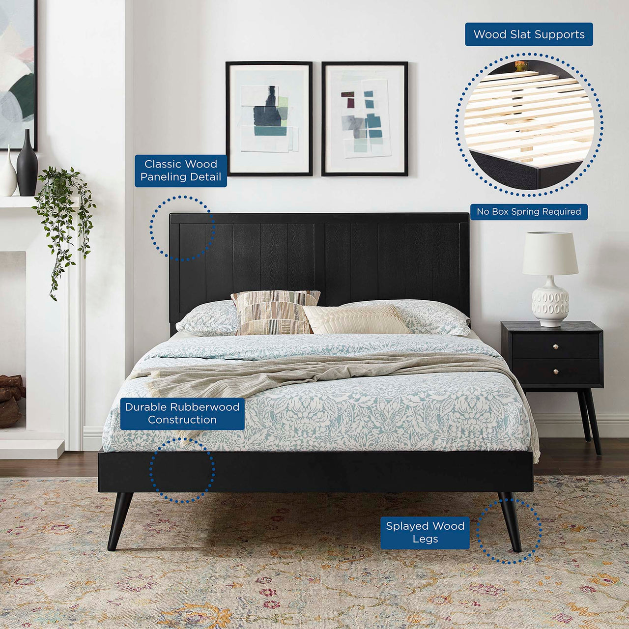 Alvara Full Platform Bed, Black