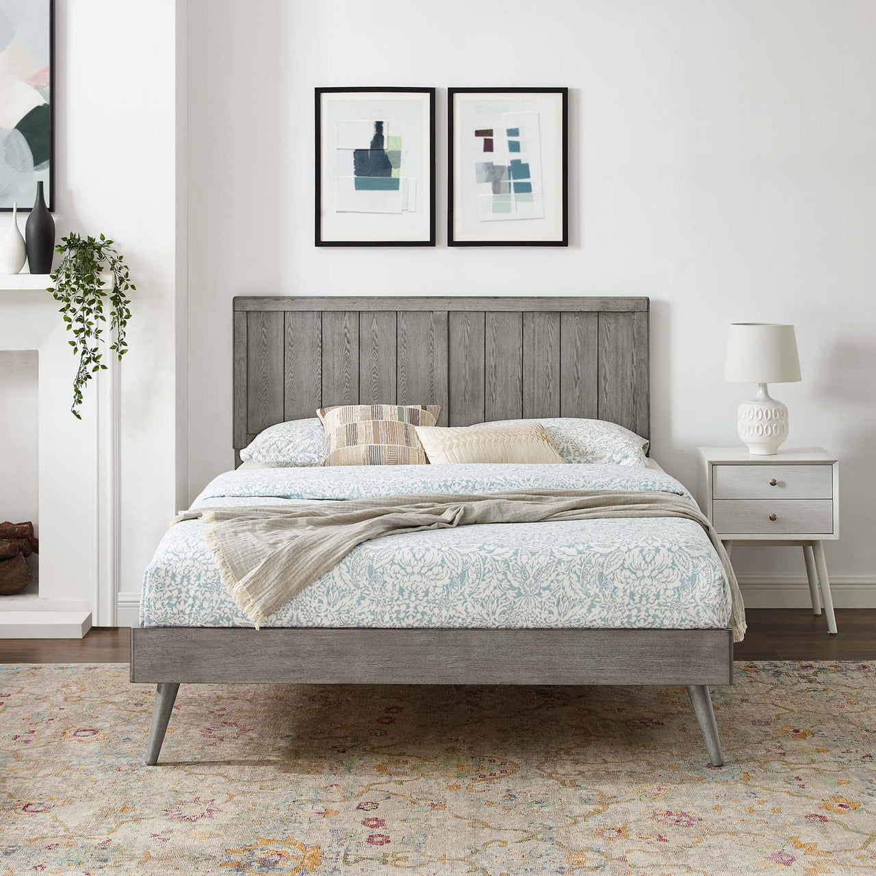 Alvara Full Platform Bed, Gray