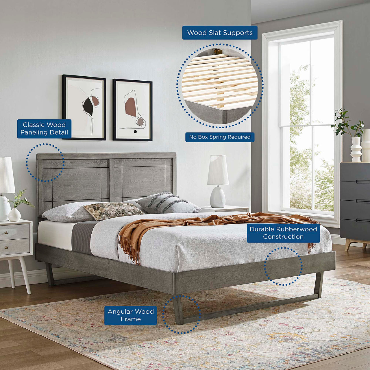 Eldenwood Twin Platform Bed, Gray